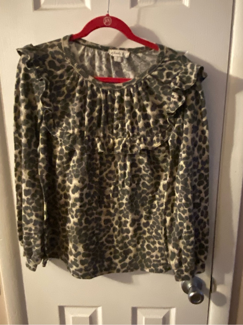 Women’s Leopard Print Babydoll Top With Ruffle